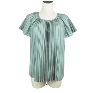 Current Air Accordion Pleat Top Blouse Feminine Romantic Womens Career Elegant M
